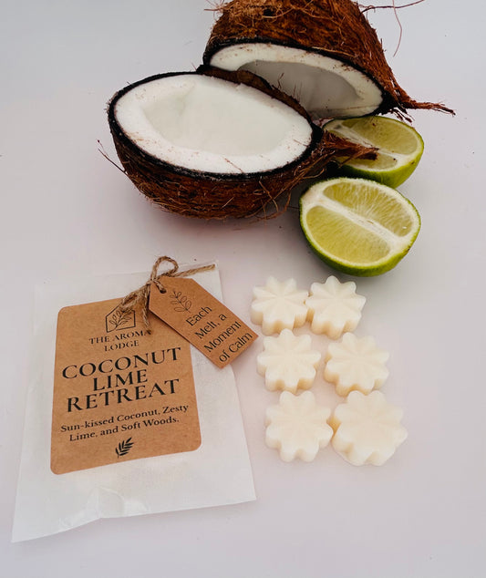 Coconut Lime Retreat Soy Wax Melts | Tropical Bliss | Handmade by The Aroma Lodge