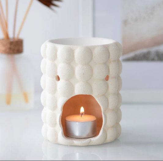 Cream Speckle Bubble Oil & Wax Melt Burner