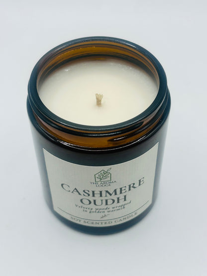 Cashmere Oudh Soy Candle – Amber Jar (140g)