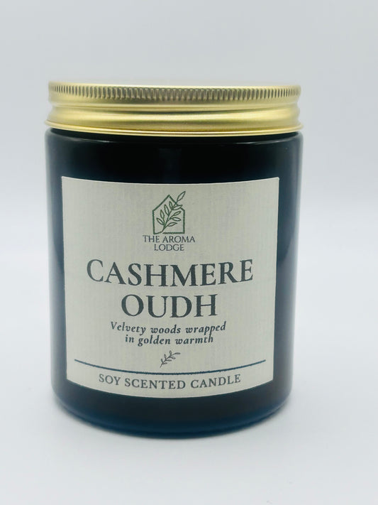 Cashmere Oudh Soy Candle – Amber Jar (140g)