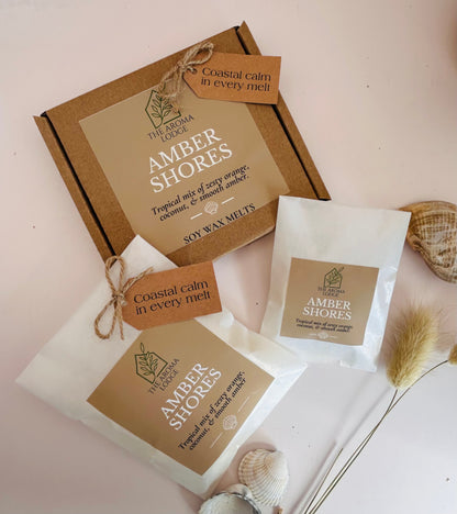 Amber Shores Soy Wax Melt – Exotic Coconut Jasmine Blend | Vegan & Eco-Friendly