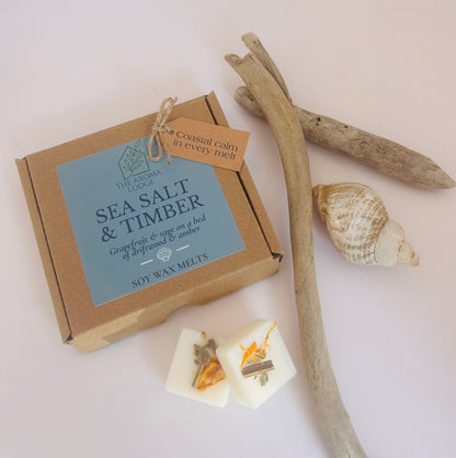 Sea Salt & Timber Soy Wax Melts | Fresh Coastal Scent | Handmade on the Isle of Wight