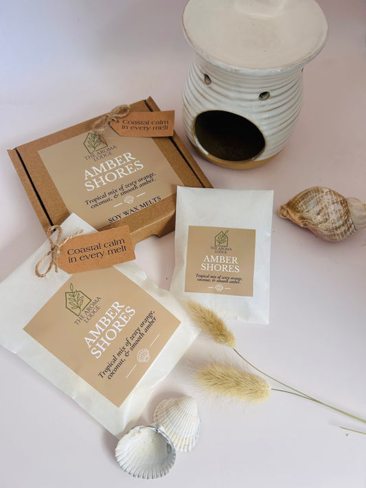 Amber Shores Soy Wax Melt – Exotic Coconut Jasmine Blend | Vegan & Eco-Friendly
