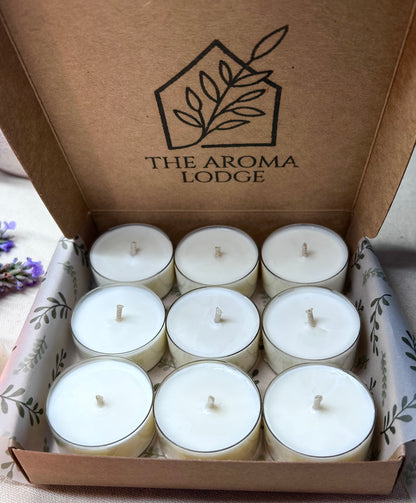 Night Bloom Relaxation Tealights – Hand-Poured Soy Candles (Set of 9)