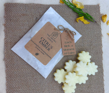Citrus Ember Soy Wax Melts | Grapefruit, Jasmine & Vanilla | Handmade by The Aroma Lodge