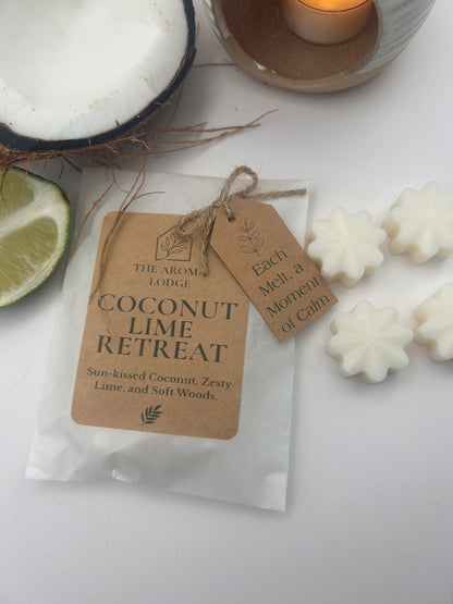 Coconut Lime Retreat Soy Wax Melts | Tropical Bliss | Handmade by The Aroma Lodge