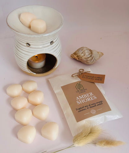 Amber Shores Soy Wax Melt – Exotic Coconut Jasmine Blend | Vegan & Eco-Friendly