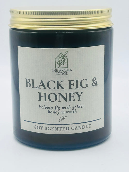 Black Fig & Honey Soy Candle – Amber Jar (140g)