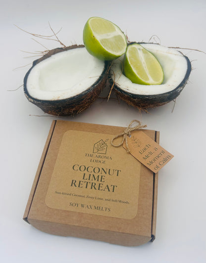 Coconut Lime Retreat Soy Wax Melts | Tropical Bliss | Handmade by The Aroma Lodge
