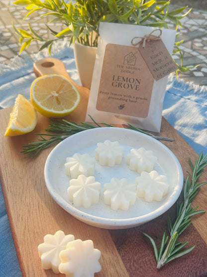 Lemon Grove Soy Wax Melts | Fresh Citrus Scent | Handmade Rustic Wax Melts | Signature Collection | The Aroma Lodge