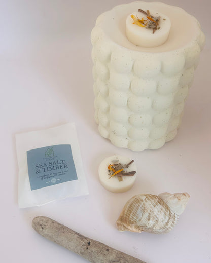 Sea Salt & Timber Soy Wax Melts | Fresh Coastal Scent | Handmade on the Isle of Wight