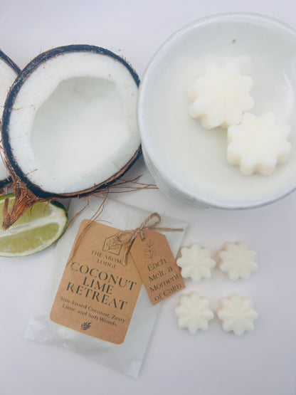 Coconut Lime Retreat Soy Wax Melts | Tropical Bliss | Handmade by The Aroma Lodge