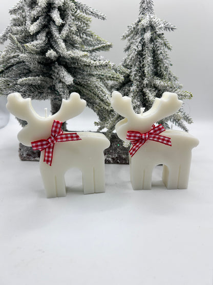 Mini Reindeer Soy Pillar Candle (unscented)