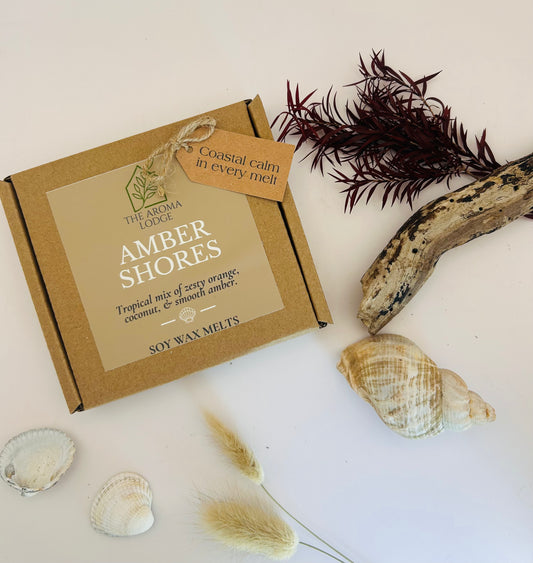 Amber Shores Soy Wax Melt – Exotic Coconut Jasmine Blend | Vegan & Eco-Friendly