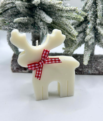 Mini Reindeer Soy Pillar Candle (unscented)