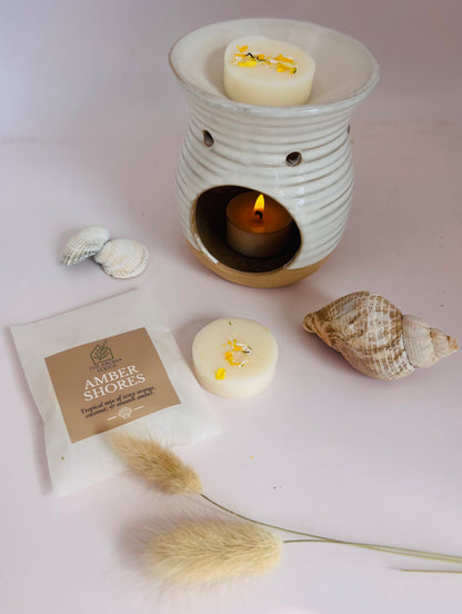 Amber Shores Soy Wax Melt – Exotic Coconut Jasmine Blend | Vegan & Eco-Friendly